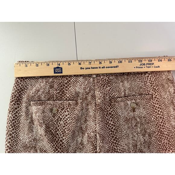 Banana Republic Avery Animal Print Straight Leg Pants Brown White Workwear 2 - Picture 9 of 9